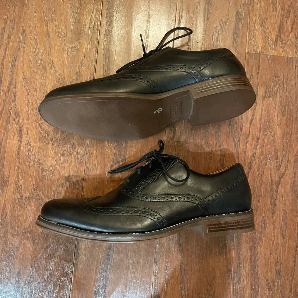 Dockers Wingtip Oxford Mens Black Memory Foam Brogue Dress Shoes 11M